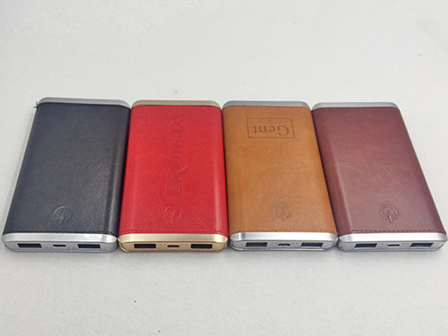 leather emergency battery chargers 6000,leather powerbanks,leather power bank gifts