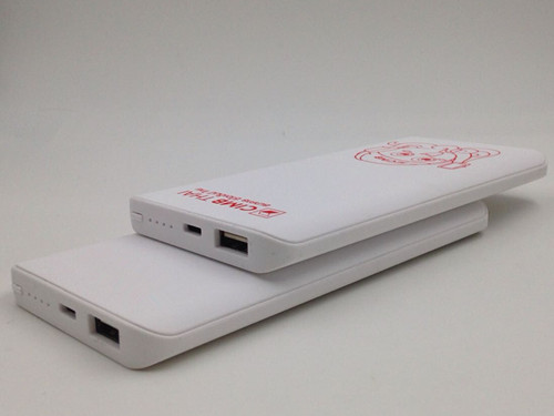 Rubber Oil Portable Mobile Power Bank 6000 mAh Charging Gift Sets White Colour