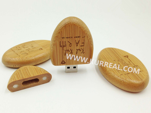 Imprint Oval Wood USB 2.0 Flash Drives 16GB Electronic Gadget Gifts