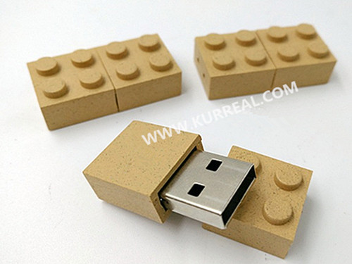 New Plant Fibre Biodegradable Building Block USB Flash Drives 8GB Gifts