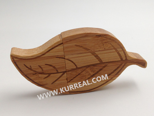 Recycled Wooden Leaf USB Flash Drives Gadgets Gifts