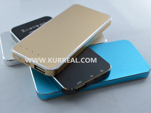 Aluminum Ultra Slim Mobile Power Banks Chargers 5000mAh Gift Sets