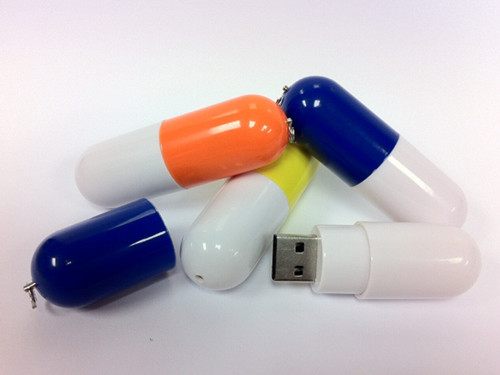 Imprint Plastic Capsule USB Flash Drives Gadgets Gifts for Pharmaceuticals