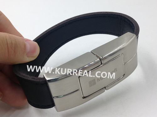 4GB Black Bracelet Leather USB Flash Drives