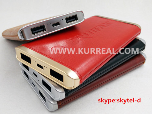 customized power banks 6000mah,leather mobile chargers,cellphone charging gift sets