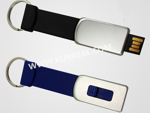 Custom Silicone Slide Wristband USB Flash Drives With Keyring