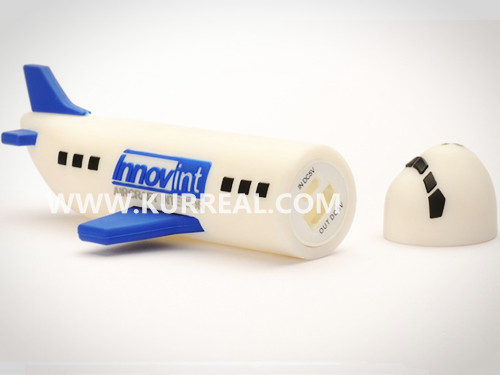 Personalized 3D PVC Airplane Shaped Power Banks Gifts for Airline Companies