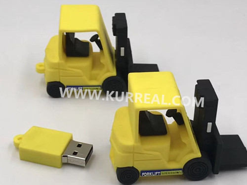 Customized Forklift Truck USB 2.0 Flash Drives 8GB Gifts For India Forklift Solutions Machinery Company