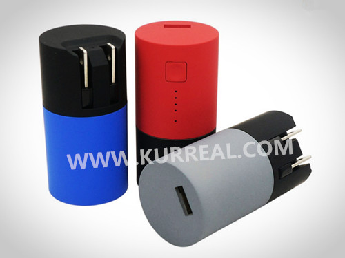 Cylinder UL Listed USB A/C Adapter Power Banks Charger Gift Sets 2200mAh 2 In 1