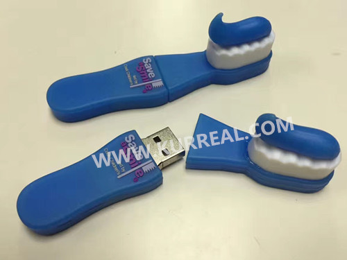 Specialized Gifts Giveaways Marketing Media, Funny Customized Toothbrush Shaped USB Flash Drives Memory Sticks