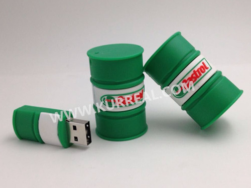 Special Customized Oil Drum USB Flash Drives In PVC Gifts Giveaways Idea