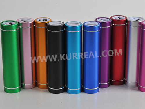 Cheap Custom Portable Cylinder Metal Power Banks Chargers 2200mAh UL Certified