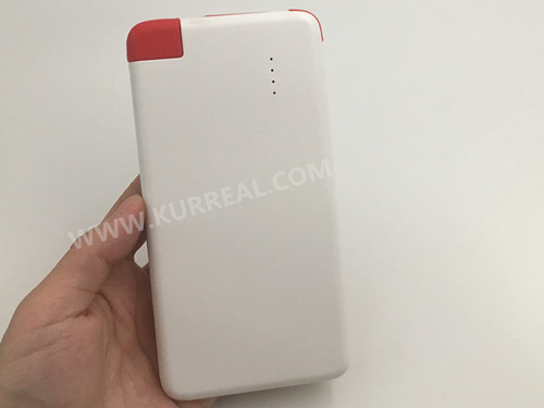 Super Thin Custom Portable Power Banks Chargers With Built In Cable 4000mAh