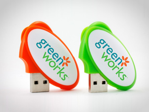 Custom Oval Swivel Oakland USB Flash Drives With Epoxy Dome Logo Printing