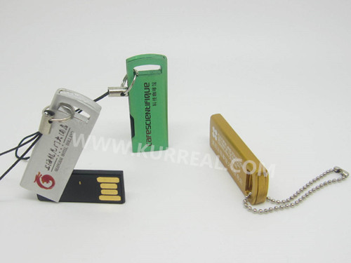 Promotional Knife Shaped Mini Metal Clip Swivel USB Flash Drives 4GB UDP Chip With String