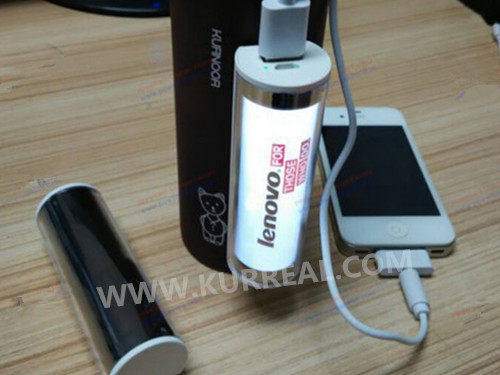 light up logo powerbanks 2600,power charging gift set,us lenovo gifts,computer technology company giveawawy