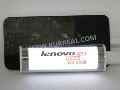 Customized Led Light Up Logo Background Power Banks with Suction 2600 mAh Charger Gift Sets For Lenova Company