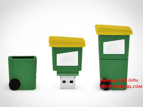 garbage can usb flash drives,trash bin usb memory sticks,waste management companies gifts