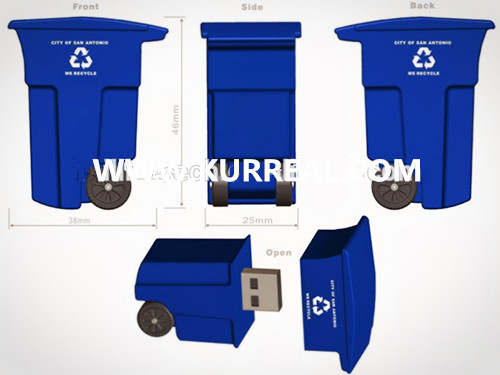 garbage can usb flash drives 4gb,trash bin usb sticks,waste management companies giveaways