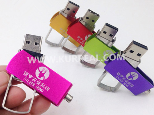 Colourful Metal Swivel USB Flash Drives 16GB Key Ring Corporate Gifts Giveaways Items