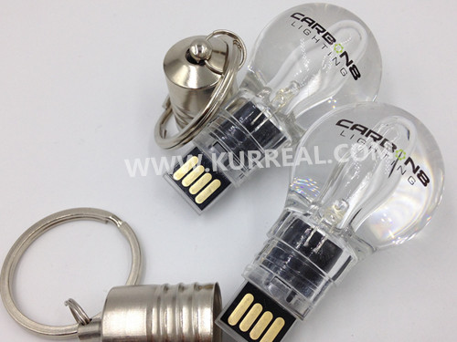 Custom Led Light Bulb USB Flash Drives Keychain 8GB Gifts Giveaways Products