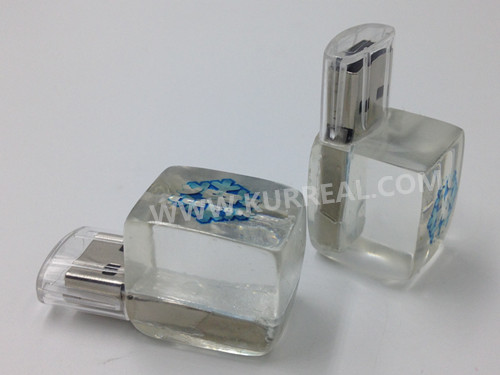 Interesting Acrylic Customized Square Ice Cube Shape USB Flash Drives 8GB Gifts Souvenirs