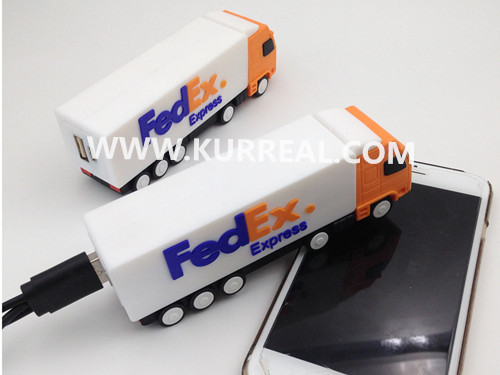 truck power banks gifts,fedex company employees giveaways,cheap customized pvc powerbanks