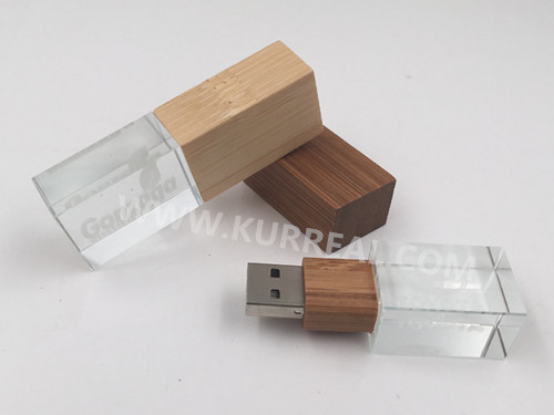 crystal usb flash drives wooden cap,led light up logo usb memory sticks,led logo products gifts