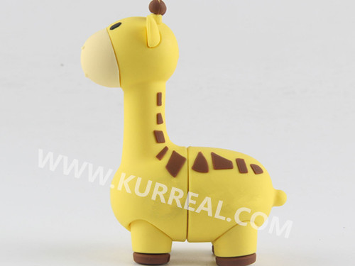 Cute 3D PVC Animal Custom Giraffe USB Flash Drives Memory Sticks Gifts Souvenirs