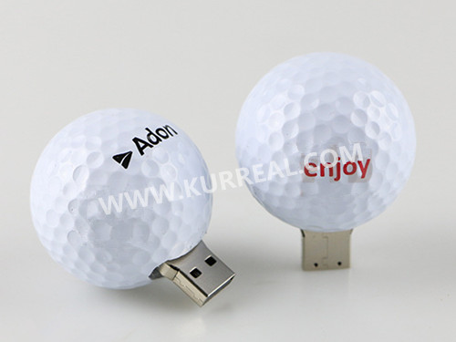 Custom Golf Ball Shaped USB Flash Drives In Plastic House Corporate Gifts