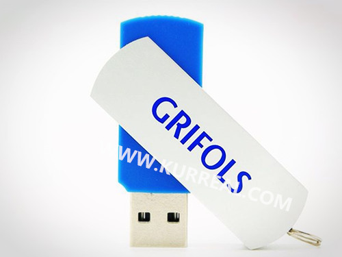 Aluminum Swivel USB 2.0 Flash Drives Memoria USB Promocional 4GB Gifts For Spain Grifols Pharmaceutical Company