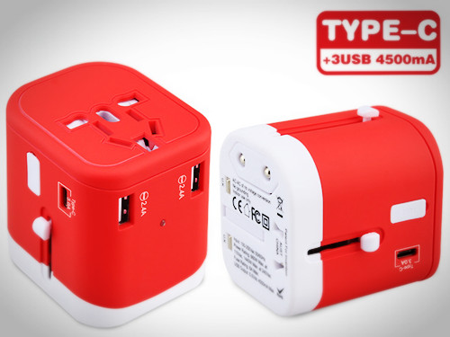 New Quick Charge Type C 3.0A Universal Travel Chargers 110V to 250V AC Power Adapter USB Socket