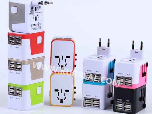 New Intelligent Custom World Travel USB Charger Adapters With Four USB Ports