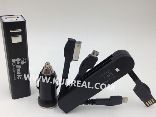 Branded Advertising Promotional Customized Cellphone Power Banks Charger Gift Sets