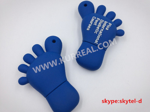 Adorable Special Customized PVC Foot Shaped USB Flash Drives Gifts Giveaways Ideas