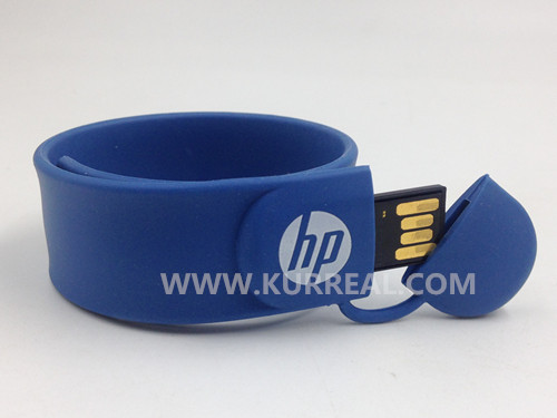 Customized Slap Wristband USB Flash Drives 8GB Gifts Giveaways For US HP Information Technology Company