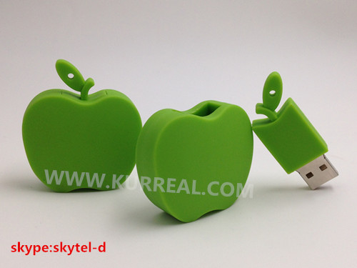 Promo Custom Apple Shape USB Flash Drives Gifts Giveaways For Fruit Companies