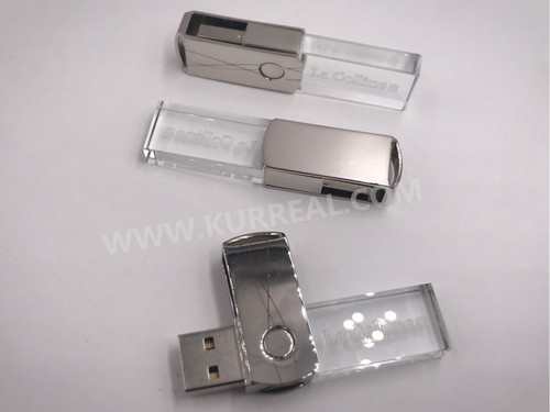 crystal usb flash drives,led light up logo usb memory sticks,led logo usb gifts