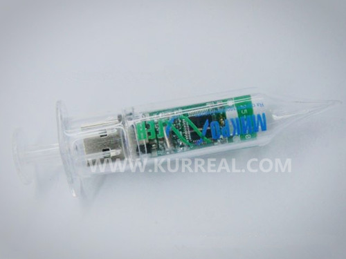 Imprint Plastic Syringe Shaped USB Flash Drives Gifts Giveaways For Pharma Companies