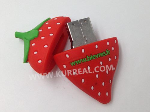 customized strawberry usb flash drives,8gb usb memory sticks,fruit farm giveaways