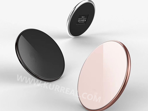 2018 New 10W Circular Glass Mirror Surface Wireless Chargers For Iphone And Wireless Enabled Mobile Factory Wholesale