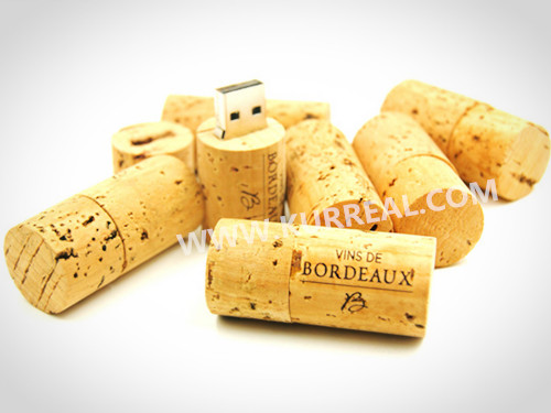 Recycled Wood Wine Cork USB Flash Drives Gifts Giveaways For Wine Manufacturers