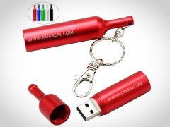 Metal Custom Beer Bottle USB Flash Drives Keychain Gifts Giveaways For Wine Or Food And Beverage Companies