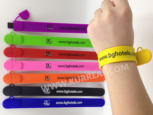 Promotional Customized Slappy USB Wristband Flash Drives Gifts