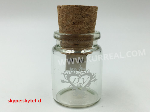 glass jar usb flash drives,bottle usb memory sticks with cork,glass jar usb gifts