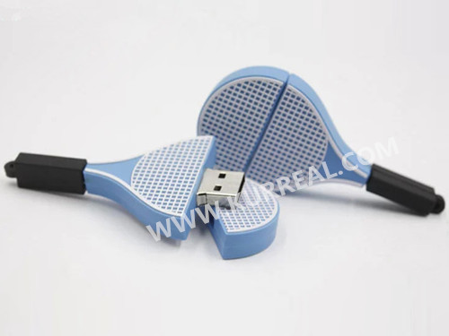 Customized Tennis Racket USB Flash Drives Gifts Giveaways For Tennis Club And Tennis Tournament