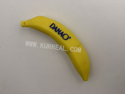 Creative Customized 3D PVC Banana Shaped USB Flash Drives Gifts Giveaways