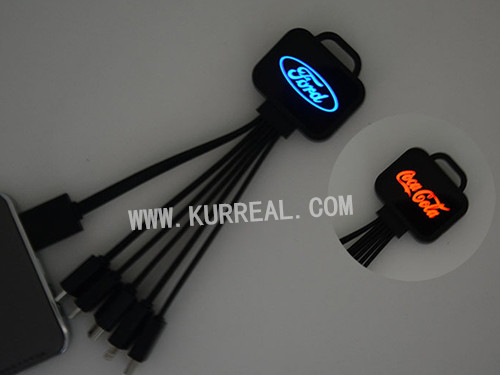 light up logo charging cords,cheap light up logo charging cables,charging cables gifts for customers