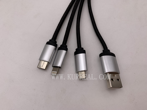 4 in 1 usb charging cables,type c charging cables,brainded weave charging cables