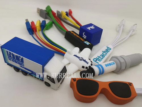 Cheap Bulk Customized PVC USB Charging Cables Corporate Gifts Giveaways Factory Wholesale